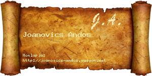 Joanovics Andos névjegykártya